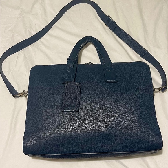 FENDI Selleria Lui Briefcase Blue Leather Bag